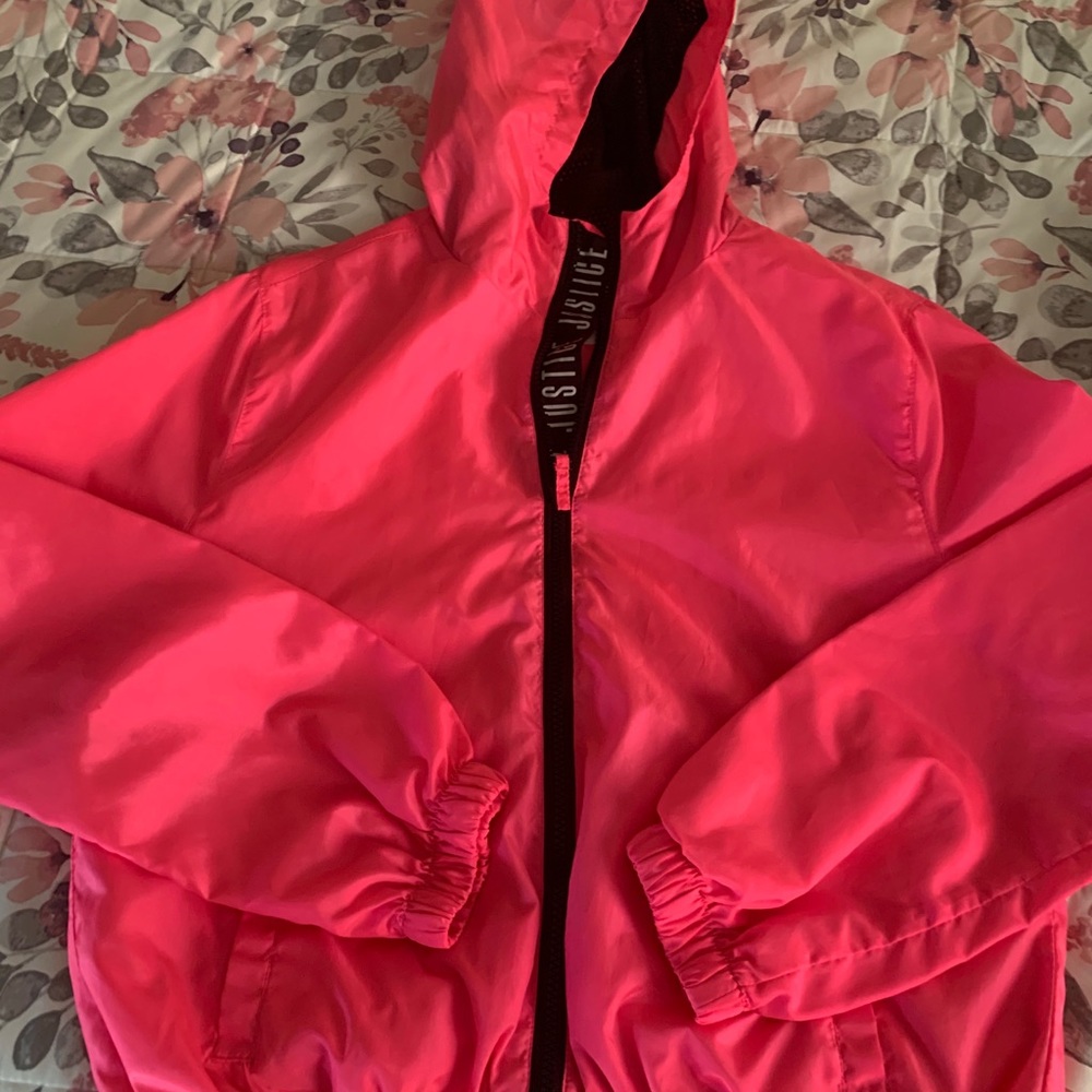 Hot pink a justice bomber jacket girls size 14/16